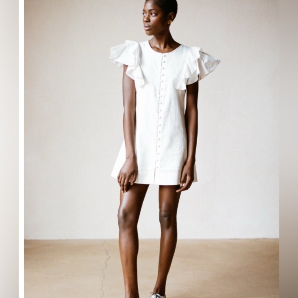 NWT Maria Stanley Genevieve Cream Button-Down Dress